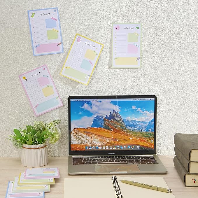 Mr. Pen- to Do List Sticky Notes, 4"x6", 4 Pads, 200 Sheets, School Style, to Do List Notepad, Lined Sticky Notes, Todo List Notepad