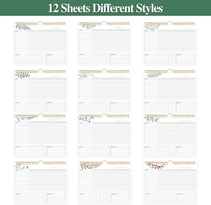 Habit Tracker Calendar- 12 Months Undated Daily, Weekly & Monthly Period Habit Tracker Journal, Writable Habits Track Calendar for Goal Setting, Boost Productivity, Workout Motivation & Self Care Tool