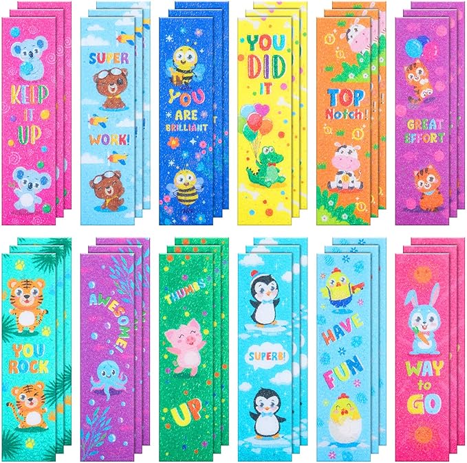 36 Pcs Anxiety Sensory Stickers Strips Adhesive Textured Mental Health Calm Stickers Mindfulness Fidget Decals Stress Anxiety Relief Items for Therapy Office Desk(Animal Style)