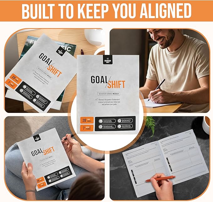 The Behavior Shift Goal Shift Planner - Undated Goal Setting tool & Life Planner - Productivity journal & Workbook with Checklist - 7 Week Self Improvement & Weekly Progress Tracker