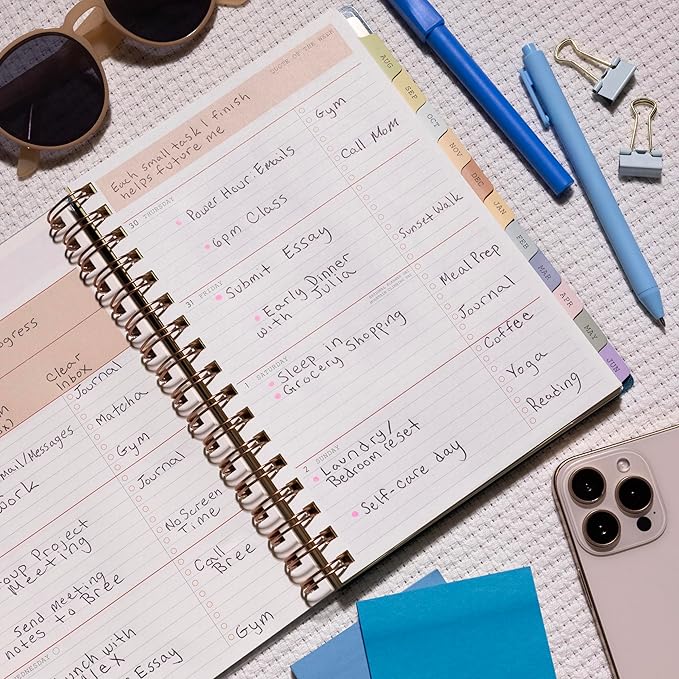 Blue Sky WAAV 2026-2027 Weekly and Monthly Academic Year Planner Calendar, July 2026 - June 2027, 7" x 9", Flexible Cover, Wirebound, Laminated Tabs, Storage Pocket, Includes 20 Extra Notes Pages, Callisto
