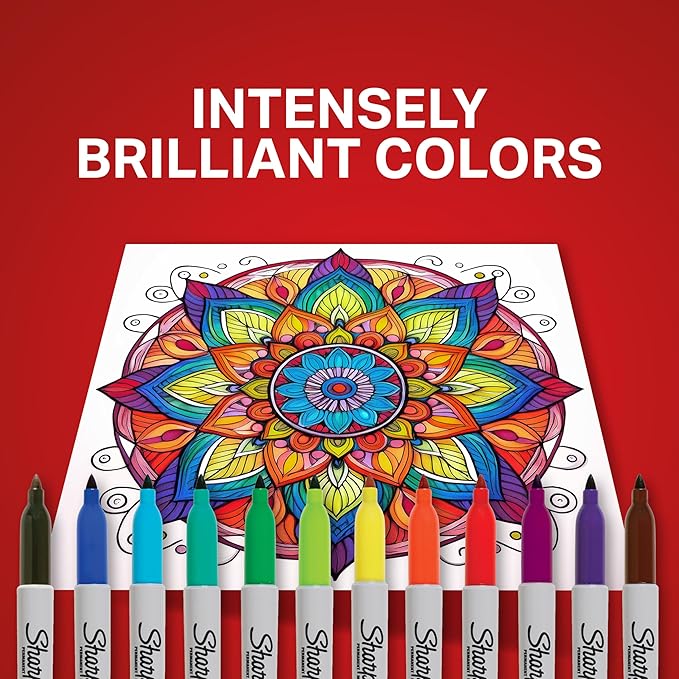 Sharpie Permanent Markers Fine Point 8 Pack Assorted Colors (30217PP)