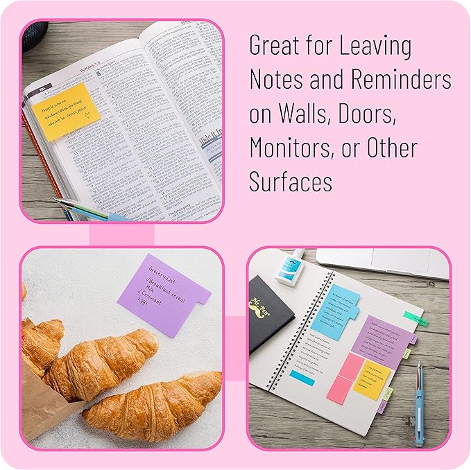 Mr. Pen- Sticky Note Set, 2 Sets, 820 pcs, Vibrant Colors, Sticky Notes Tabs, Divider Sticky Notes, Office Supplies