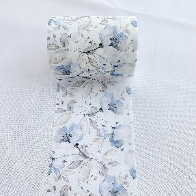WT Azalea Bloom Wide Washi Tape, Single Roll, Original Watercolor Floral Designs, 60mm Wide, Decorative Masking Tape for Journals, Bujo Planners, DIY Crafts, Scrapbook, Adhesive Wrapping Tape