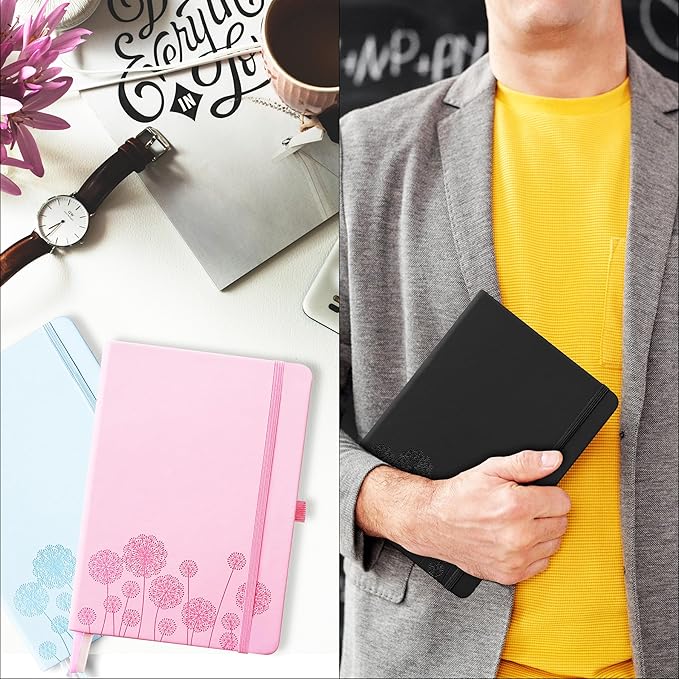 Notebook Journal for Women,A5 Hardcover Leather Journaling Notebooks for Work,200 Pages Travel Journal for Women Men with Pen Holder and Ribbon,5.78"×8.34"(Green)