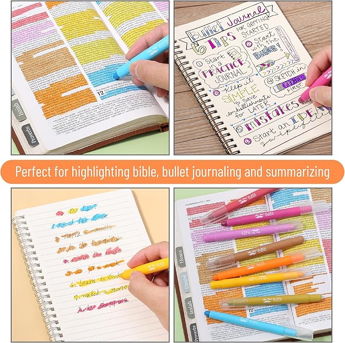 Mr. Pen- Gel Highlighter, 8 Pack, Dark Sunshine & Smiles, Bible Highlighters No Bleed, No Bleed Highlighters, Bible Highlighter