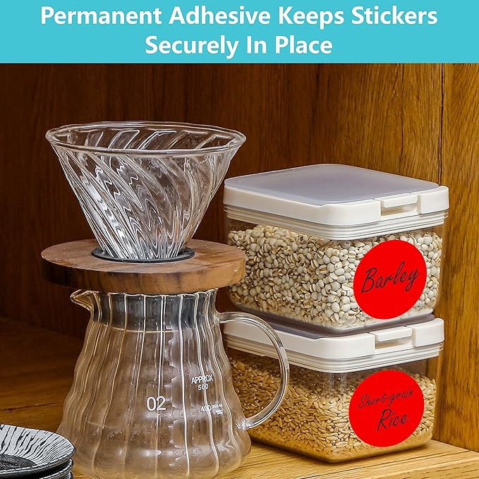 500 PCS Round Red Color Coding Circle Dots Inventory Stickers Labels with Perforation Line in Roll (3" in Diameter)
