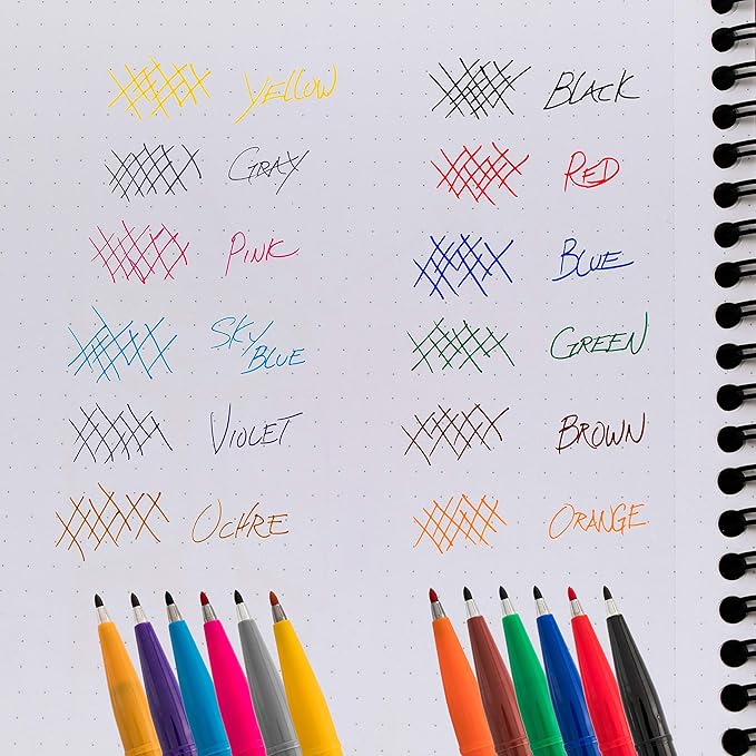 Pentel Sign Pen Fiber-Tipped Pen, Orange Ink, Box of 12 (S520-F)