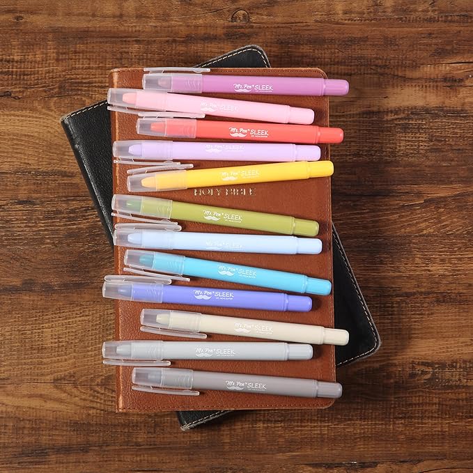Mr. Pen- Gel Highlighters, 12 Pack, Morandi & Vintage Colors, Bible Highlighters for Bibles That Do Not Bleed