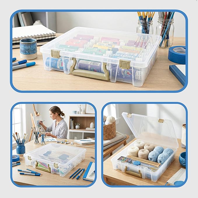 ArtBin Super Satchel 1 Compartment Box Clear Craft Organizer Storage Case