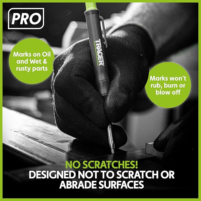 Tracer Pro 2.8mm Silver Welders Leads, Heavy Duty Welding Leads for Construction Pencil 6-Pack - Designed for Tools and Welding, Includes Storage Case for Carpenter Pencil Marking ALPW1