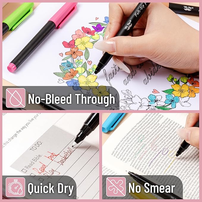 Mr. Pen- Felt Tip Pens, 8 Pack, Colorful Felt Tip Pens