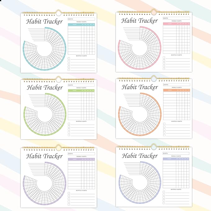 Habit Tracker Journal - Habit Tracker Calendar with Spiral Binding–Undated Weekly and Monthly Habit Tracker to Boost Productivity with Habits Goals, 12Months, 8.5"x11”
