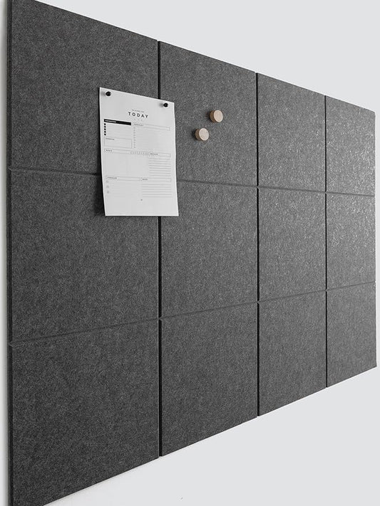 Large Bulletin Board 48x36- Office Wall Organizer to Replace Your Old Cork Boards for Walls for Office Decor -12-Pack Felt Wall Tiles to Use in Home Office Decor, Classroom Décor (Moonstone)