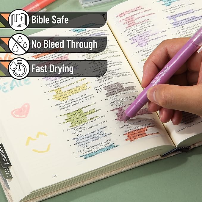 Mr. Pen- Gel Highlighters, 12 Pack, Morandi & Vintage Colors, Bible Highlighters for Bibles That Do Not Bleed