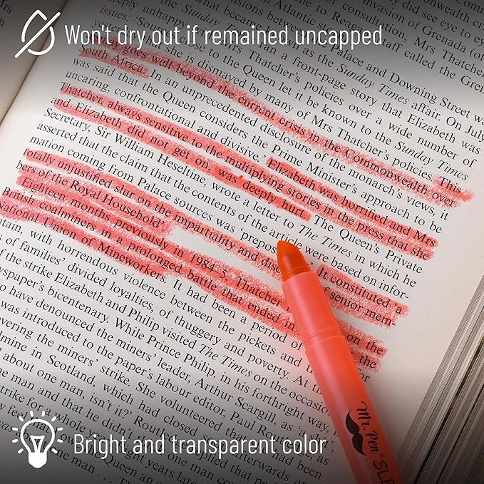Mr. Pen No Bleed Gel Highlighter, Bible Highlighters, Pink, Pack of 4