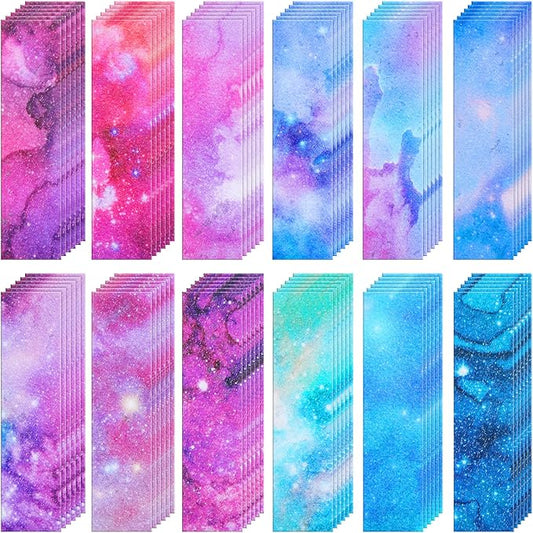 72 Pcs Anxiety Sensory Stickers Strips Adhesive Textured Mental Health Calm Stickers Mindfulness Fidget Decals Stress Anxiety Relief Items for Therapy Office Desk Counselor(Ink Starry Sky)