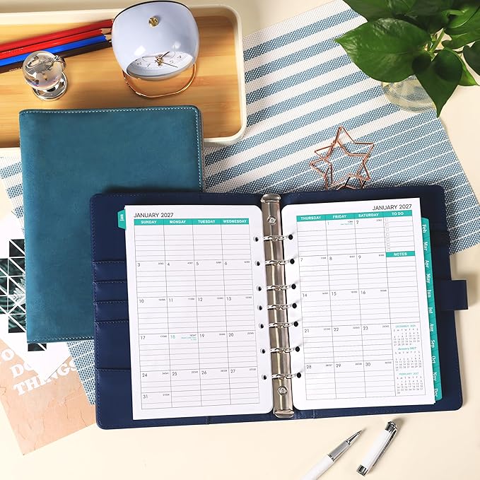2026-2028 Monthly Planner Refill - Planner Inserts with 7-Hole Punched, 5-1/2" x 8-1/2", July 2026 to June 2028, Two Pages Per Month, 2026-2028 Calendar with Monthly Tabs
