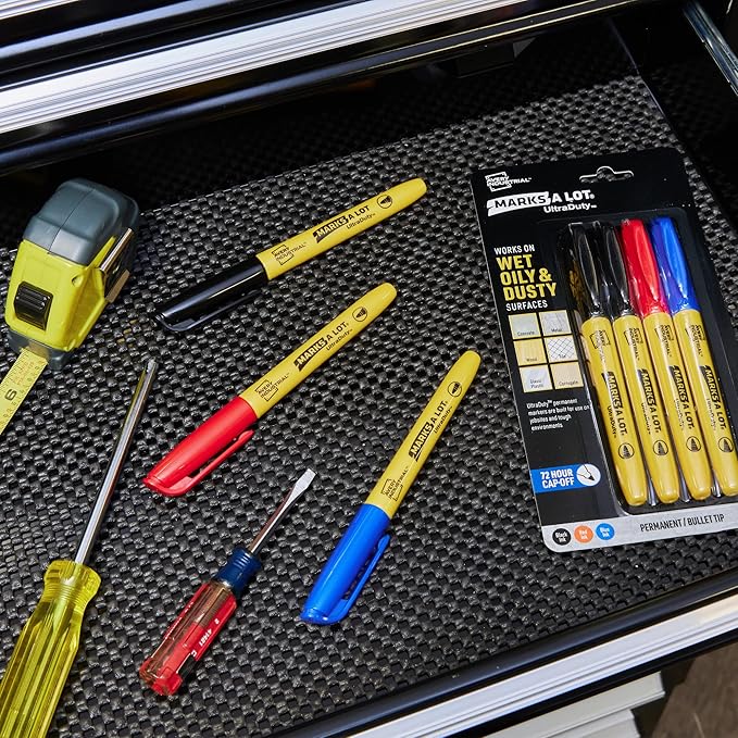 Avery Marks A Lot UltraDuty Permanent Markers, Bullet Tip, Water Resistant, Assorted Colors, 4 Industrial Markers (29848)