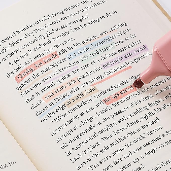 Mr. Pen- Highlighters Pastel Assorted Colors for Books, 6 Pack, Morandi Colors, Chisel Tip
