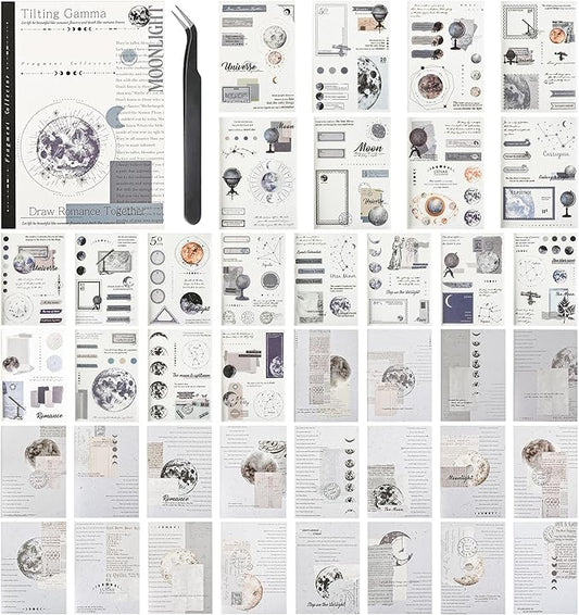 Aesthetic Planet Vintage Washi Stickers - 180pcs Ephemera Sticker Book for Scrapbooking, Journaling & Junk Journal Supplies