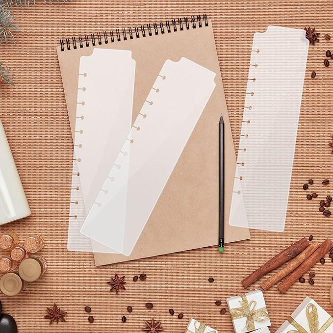 Affrolling12 Tab Discbound Dividers Classic 11 Discs Classic Planners 11 Inch Dashboard Semi-Transparent Blank Top Index Dividers Disc Bound Planner Supplies for Discbound Notebooks Office