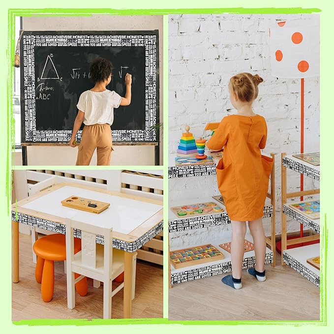 60 Feet Bulletin Board Borders, Encouraging Rolled Border Trim Back-to-School Bulletin Board Decoration, Walls, Desks, Windows, Doors, Chalkboards, Whiteboards Decors for School, Classroom & Offices