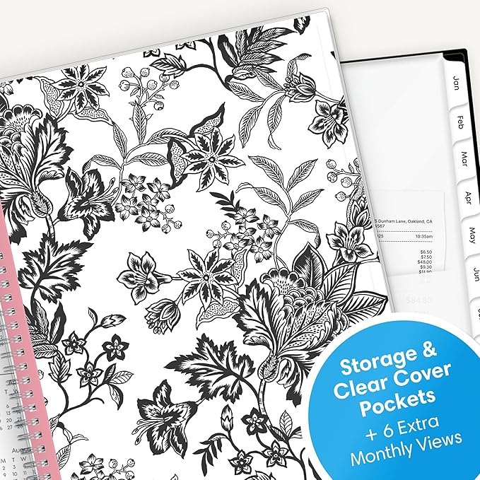 Blue Sky 2026 Weekly and Monthly Planner Calendar, January 2026 - December 2026, 8.5" x 11", Clear Pocket Cover, Laminated Tabs, Durable Twin Wire Binding, Storage Pocket, Analeis