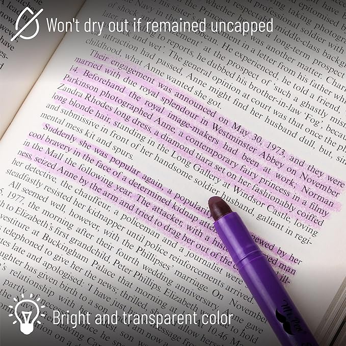 Mr. Pen No Bleed Gel Highlighter, Bible Highlighters, Purple, Pack of 4