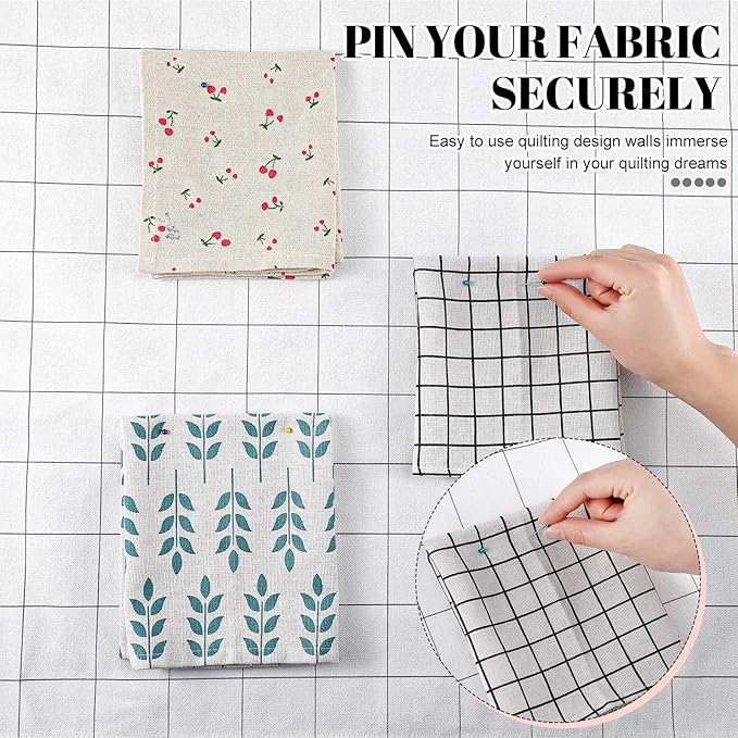 Quilt Design Wall 72 x 60 Inch Quilt Wall Design Board for Quilting Quilters with 2 Inch Grid Lines Portable Sewing Block Projects Fabric Supplies Holding Craft Display(Polyester Cotton)
