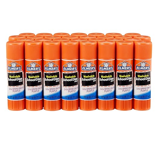 Elmer's Disappearing Purple School Glue Sticks, Washable, 22 Grams, 30 Count (Pack of 2)