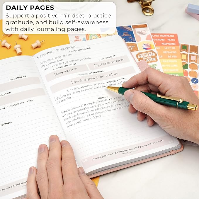 Clever Fox Positivity Journal – Daily Gratitude & Affirmation Journal with Prompts – Motivational Mental Health Journal for Women & Men with Habit Tracker – Lasts 6 Months, A5 Size (Rose Gold)