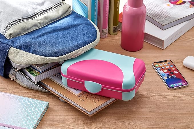 LockerMate by Bostitch Hard Pencil Case, Durable Plastic Pencil Box, Kid-Friendly Design