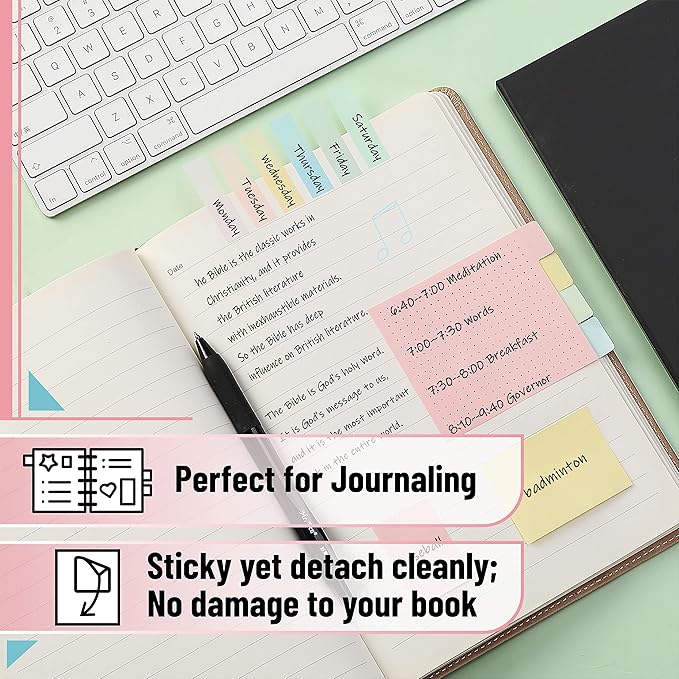 Mr. Pen- Sticky Notes Set, 410 Pack, Pastel Colors, Divider Sticky Notes, School Supplies, Office Supplies, Planner Sticky Note Dividers Tabs, Book Notes