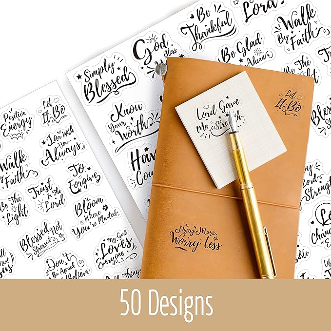 1000 PCS Bible Verse Stickers, Clear Inspirational Pray Stickers Encouraging Scripture Decals Jesus Christian Religious Faith Labels for Scrapbooks Bottles Computer Planner Diary Album Kids Adults
