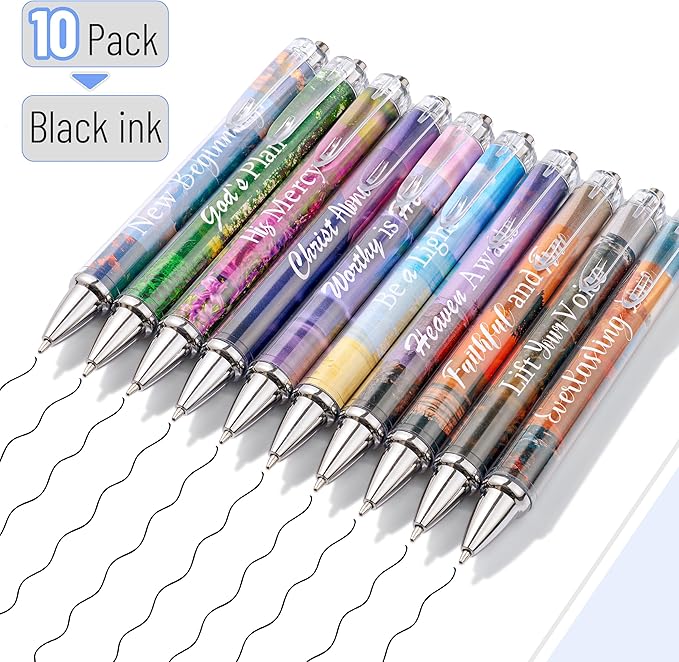 Mr. Pen- Christian Pen Set, 10 Pack, Nature Faith, Black Ink, Bible Verse Pens for Women, No Bleed Through, Ballpoint, Inspirational