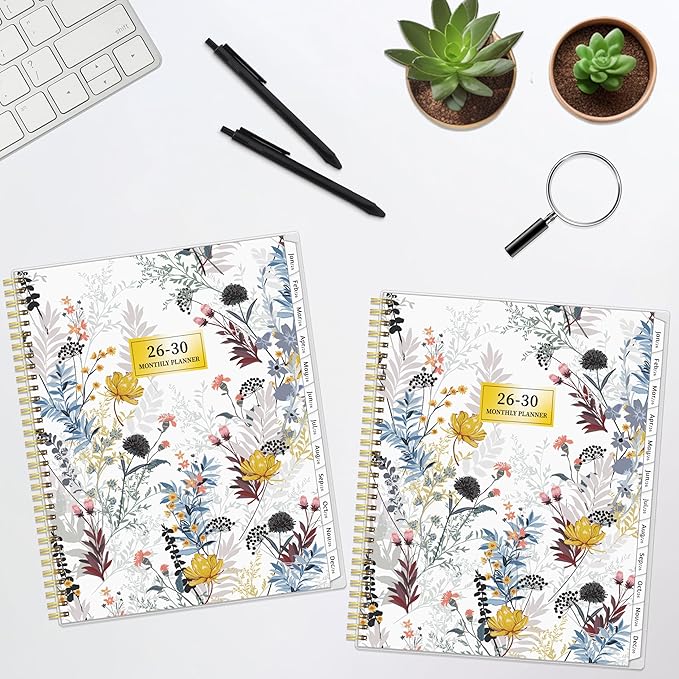 Monthly Planner 2026-2030, 5-Year Calendar Planner 2026-2030, Jan 2026 – Dec 2030, 8.5 x 11 In, Ruled Spread, Flexible Cover, Spiral Wirebound, Pocket, 60 Coated Monthly Tabs, Notes ＆ Habit Tracker, A4 Planner