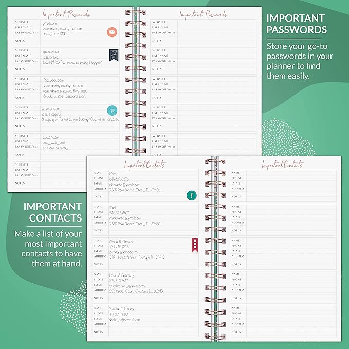 PLANBERRY Weekly Planner – Undated Life Organizer & Budget Planner – Time Management, Goal Setting, To-Do List, Work-Life Balance & Habit Tracker – 6.1″ x 8.1″ (Green Pastures)