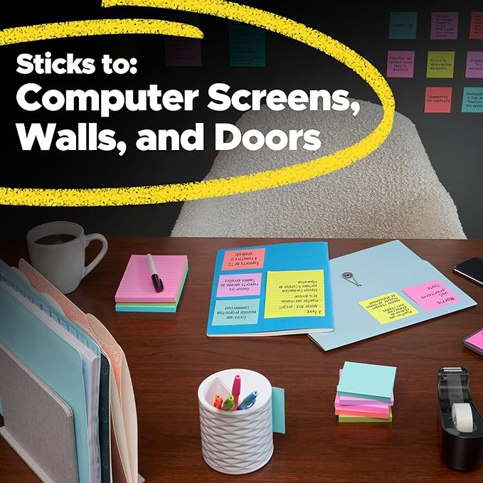 Post-it Super Sticky Notes, Limited Edition Color Collection, 3x3 in, 15 Pads/Pack, 45 Sheets/Pad