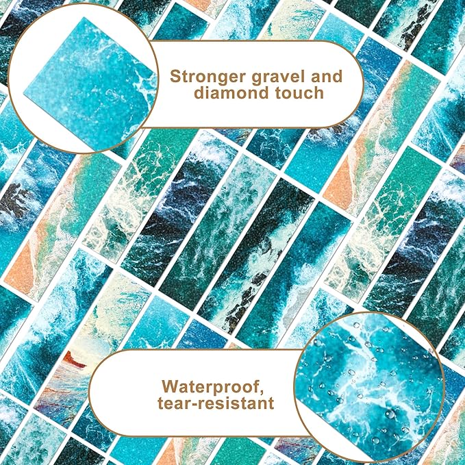 50PCS Calm Stickers for Anxiety Sensory Stickers for Relieve Adults Kids Teens Fidgets Stress Office&Classroom Supplies Anxiety Relief Items with Tactile Textured Surface Patterns(Sea)