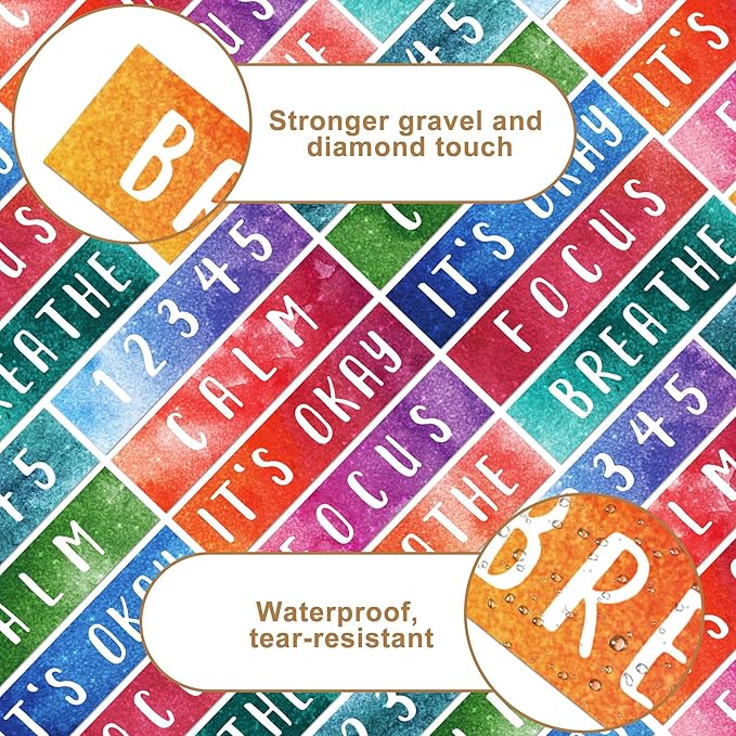 50PCS Calm Stickers for Anxiety Sensory Stickers for Relieve Adults Kids Teens Fidgets Stress Office&Classroom Supplies Anxiety Relief Items with Tactile Textured Surface Patterns(Letter)