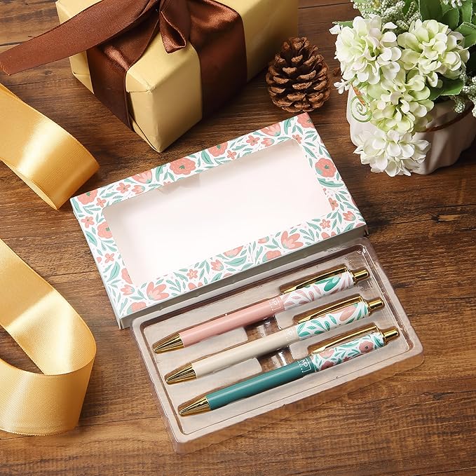 Mr. Pen- Luxury Floral Pen Set, 3 pcs, Black Ink Ballpoint Pens, Floral Pen, Fancy Pens for Women, Cute Pens for Journaling, Valentine Gift