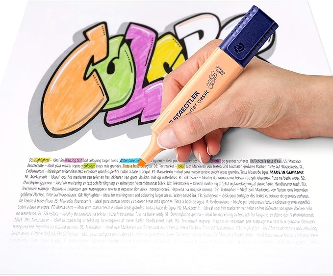 STAEDTLER 364 CWP6 Textsurfer Classic Pastel Highlighters - Assorted Colours (Pack of 6)