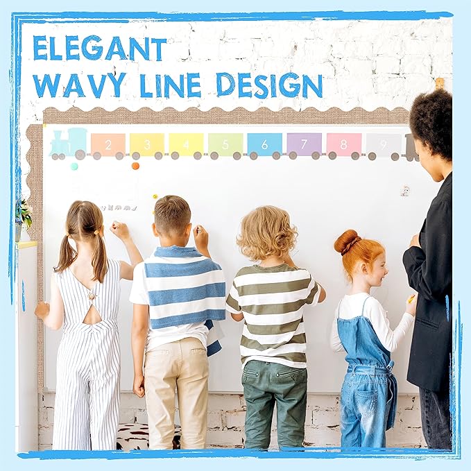 60 Feet Bulletin Board Borders, Scalloped Rolled Border Trim Decoration Bulletin Boards, Walls, Desks, Windows, Doors for School, Classroom & Offices