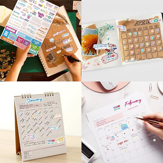 2885 Planner Stickers, Color Coordinating Monthly Functional Stickers Daily Calendar Stickers Aesthetic Note to Do Blank Stickers for Scrapbooks, Planner, Budget, Work, DIY Activity, Diary, Journal