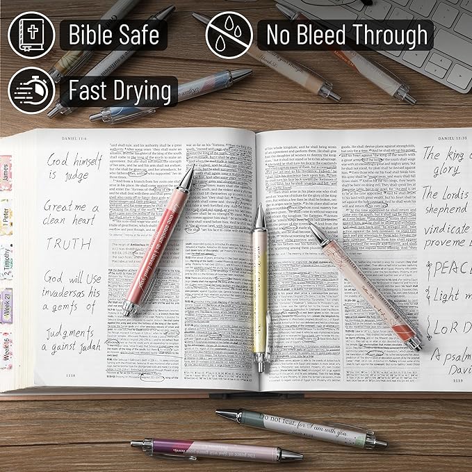 Mr. Pen- Christian Pen Set, 50 Pack, Black Ink, Gradient Ombre, Bible Verse Pens Bulk, Ballpoint No Bleed Through