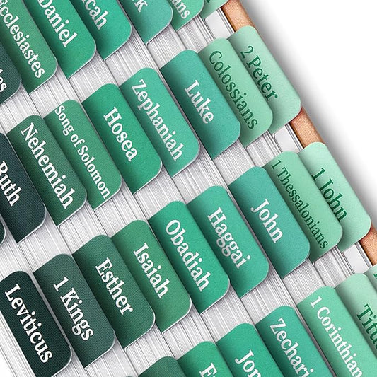 Mr. Pen- Bible Tabs, 75 Tabs, Jade Veil, Green Laminated Bible Tabs for Women and Men, Bible Tabs for Study Bible, Large Print Bible Index Tabs, Bible Book Tabs, Bible Labels Tabs, Mr. Pen Bible Tabs