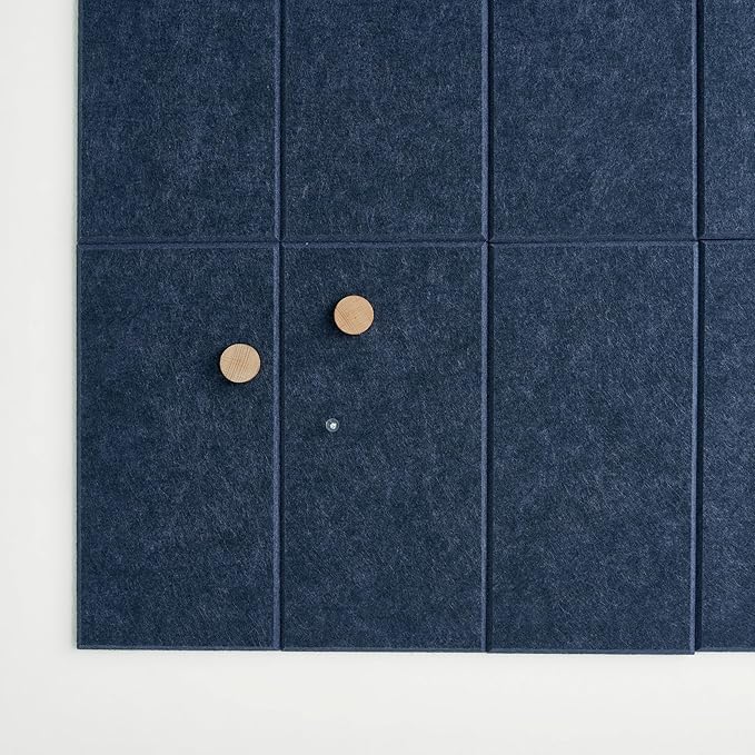 Large Bulletin Board 48x36- Office Wall Organizer to Replace Your Old Cork Boards for Walls for Office Decor - 24-Pack Felt Wall Tiles for Use in Home Office Decor as Photo Board (Indigo)