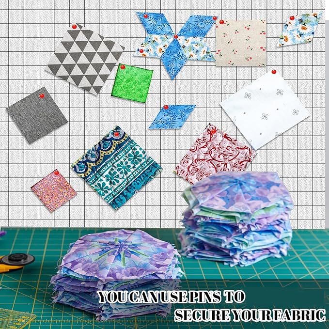 Quilt Design Wall 72 x 60 Inch Quilt Wall Design Board for Quilting Quilters with 2 Inch Grid Lines Portable Sewing Block Projects Fabric Supplies Holding Craft Display(Polyester Cotton)