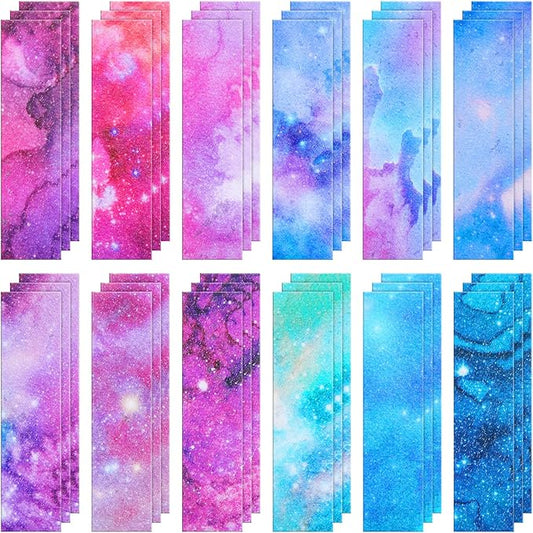 36 Pcs Ink and Starry Sky Anxiety Sensory Stickers Mental Health Stickers Mindfulness Fidget Textured Strips Adhesive Tactile Calm Relief Items for Adults School Counselor Office, 12 Style